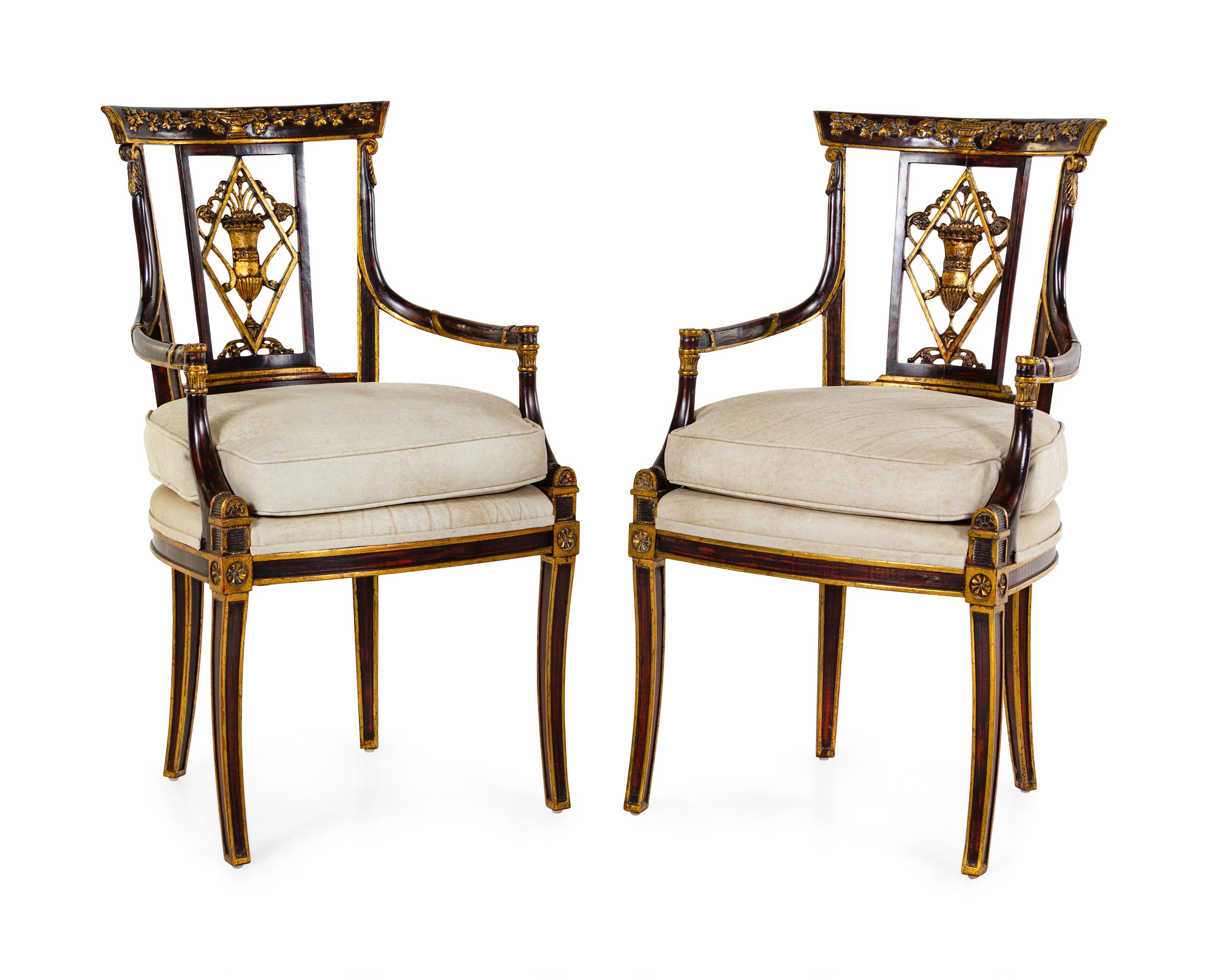 A Pair of Italian Painted Armchairs