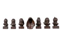 Seven Sculptures: Last Star , Calf-Tail, Two-Gun-White-Calf, Eagle-Calf, Medicine-Bossribs, Turtle and Weasel Feather , edition 8/30