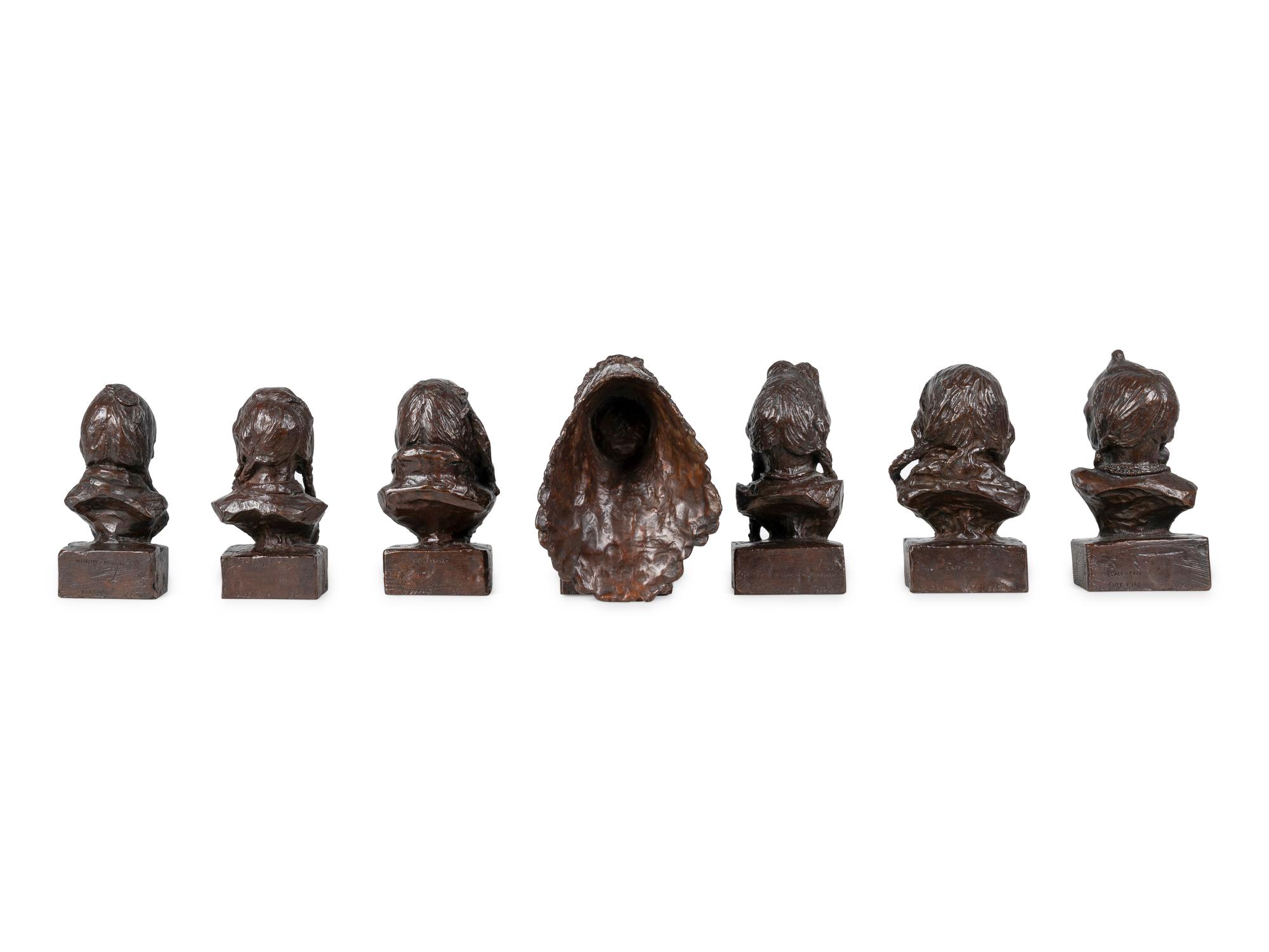 Seven Sculptures: Last Star , Calf-Tail, Two-Gun-White-Calf, Eagle-Calf, Medicine-Bossribs, Turtle and Weasel Feather , edition 8/30