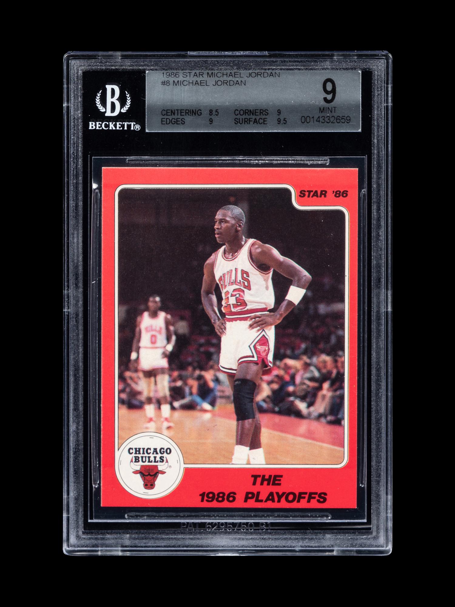 A 1986 Star Michael Jordan Set Break Basketball Card No. 8 The 1986 Playoffs (BGS 9 MINT, 9.5 Subgrade)