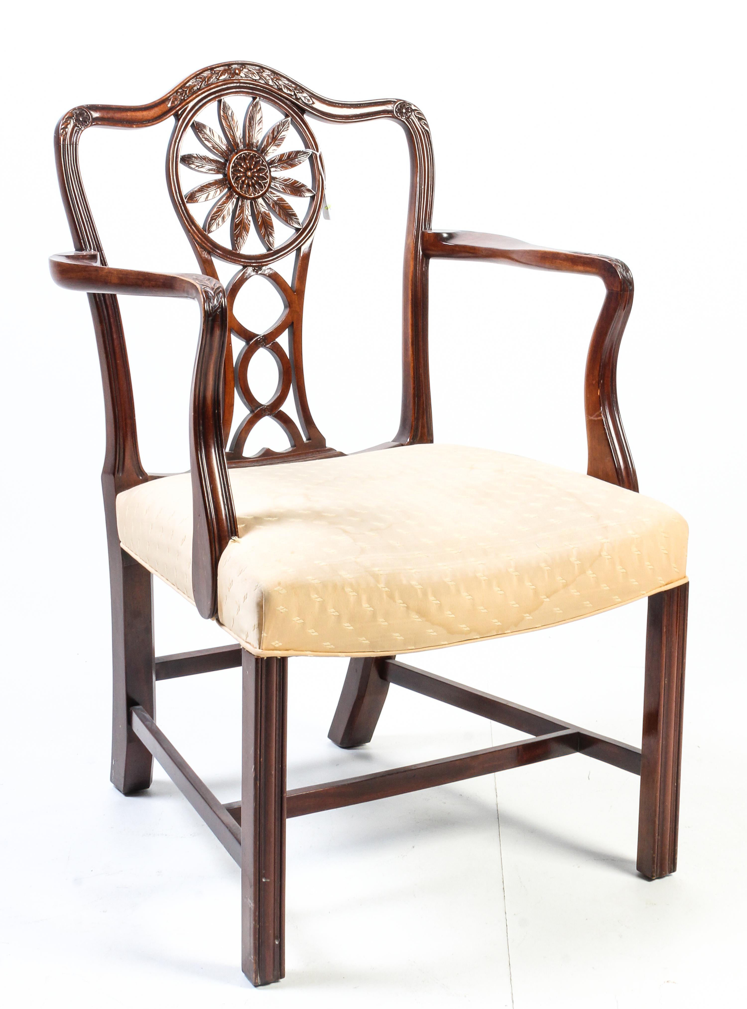 A George III Style Open Armchair Height 38 inches. — 19TH/20TH CENTURY