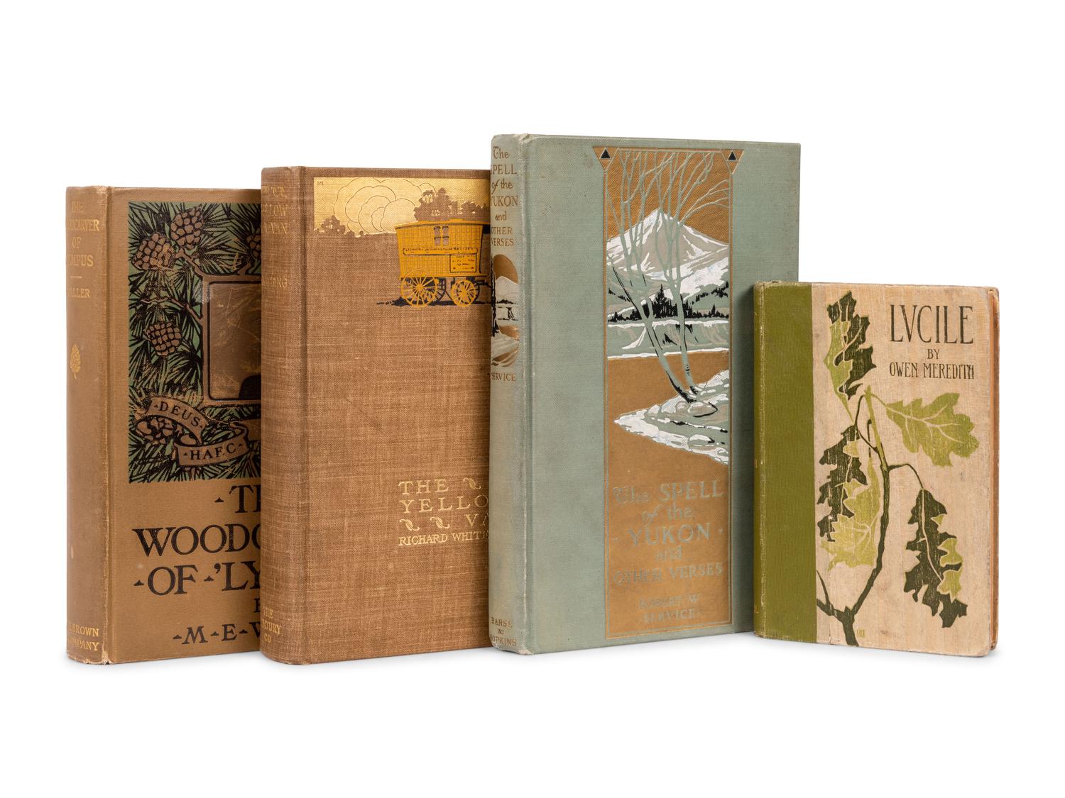 [PUBLISHER'S TRADE BINDINGS - AMERICAN]. A group of 4 bindings designed by the Decorative Designers.