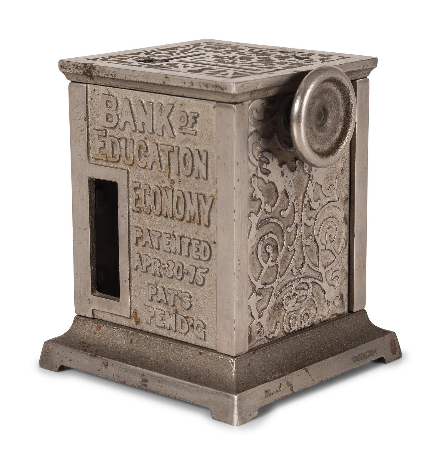 A "Bank of Education and Economy" Cast Iron Mechanical Bank