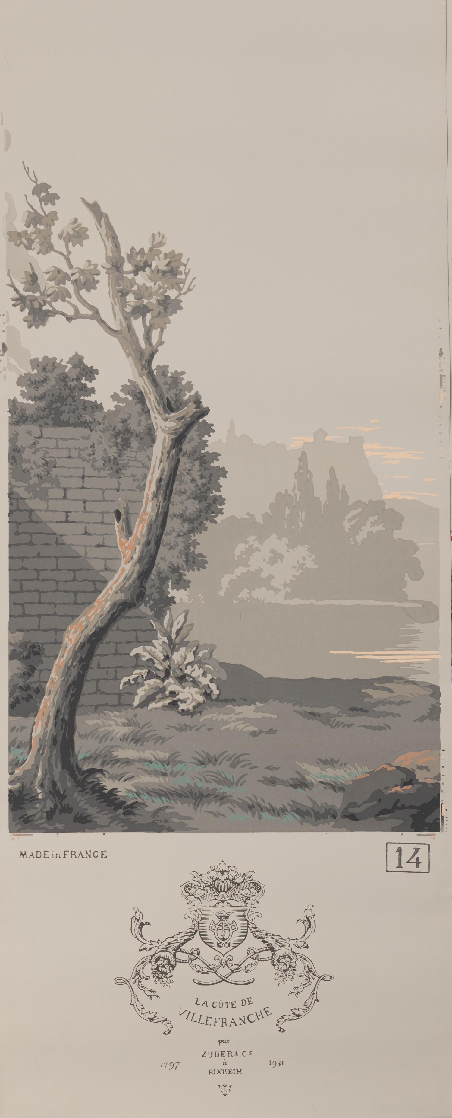 A Complete Set of Fourteen Zuber et Cie. La Cote de Villefranche Wallpaper Panels