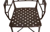 A Set of Eight Cast and Brown-Painted Aluminum Armchairs