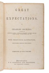 DICKENS, Charles (1812-1870). Great Expectations . Philadelphia: T.B. Peterson and Brothers, 1861.