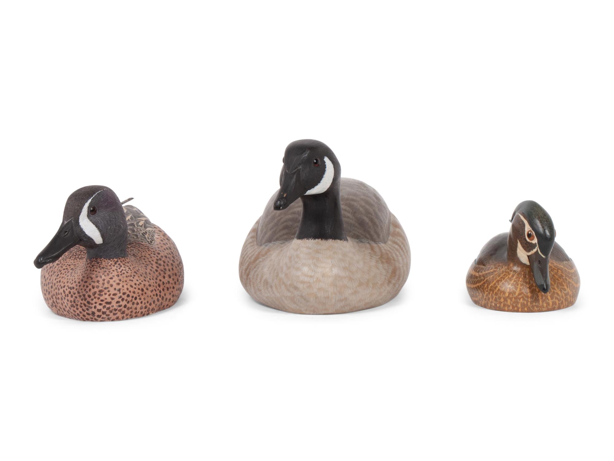 A Group of Carved and Polychromed Painted Artist Duck Decoys