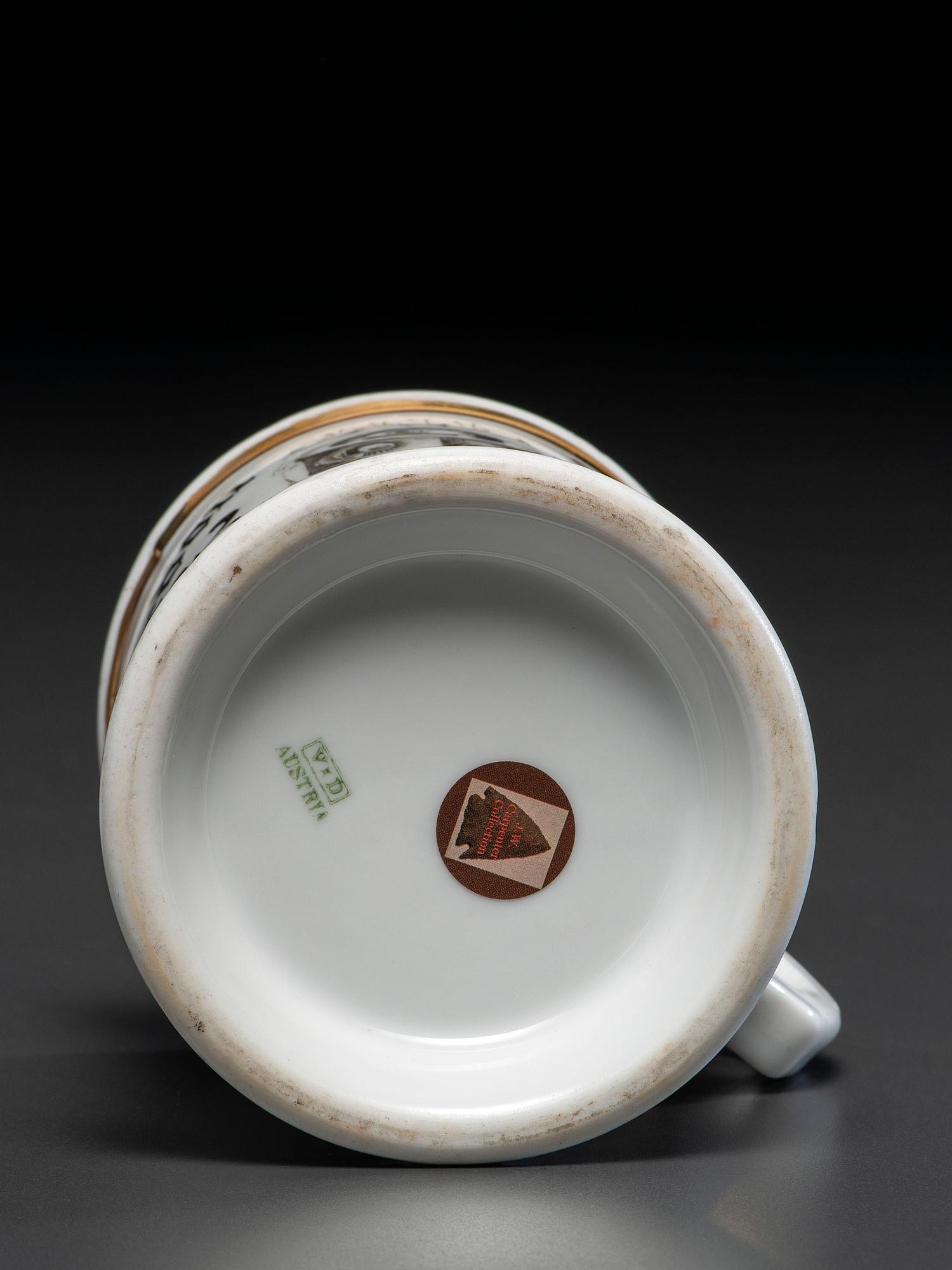 A Porcelain Occupational Shaving Mug Depicting a Cutaway Boiler