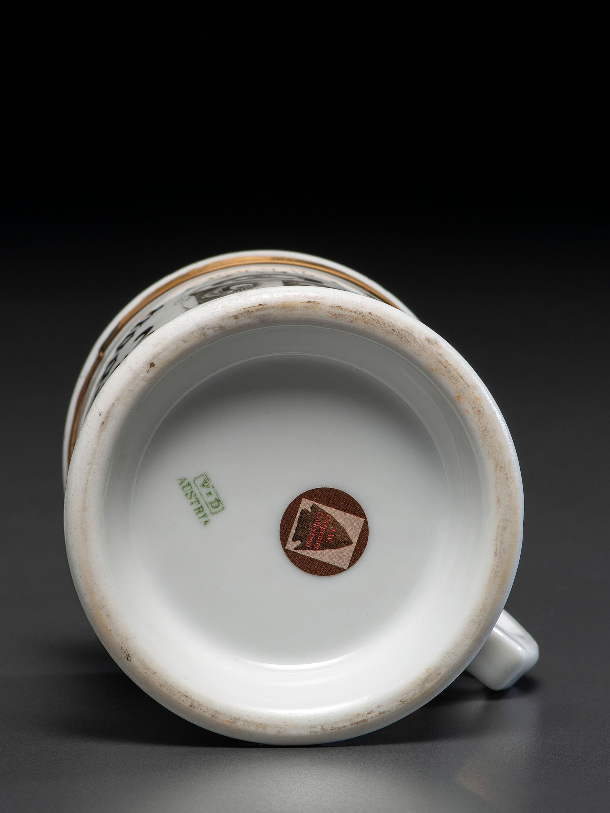 A Porcelain Occupational Shaving Mug Depicting a Cutaway Boiler