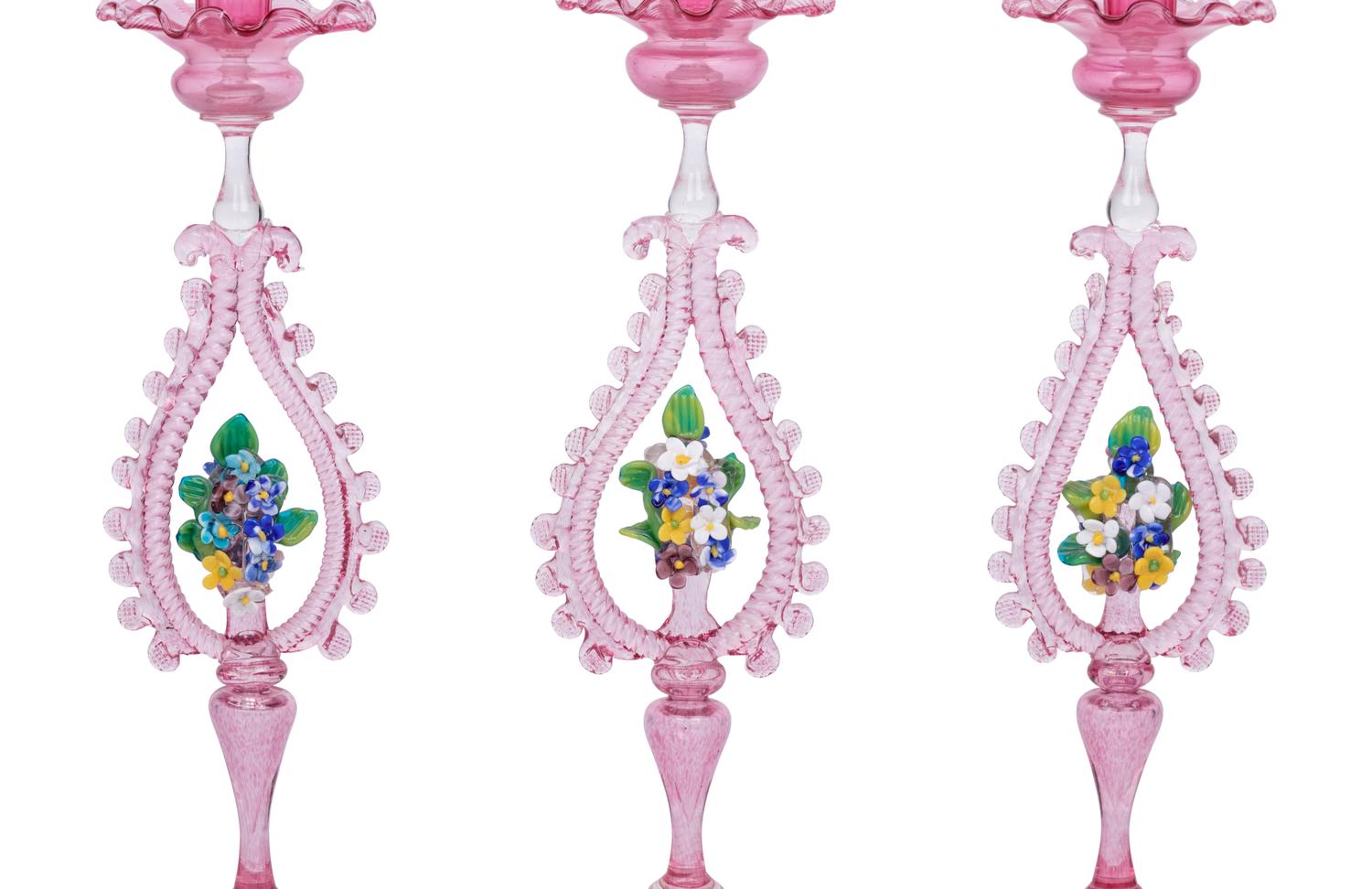 A Venetian Glass Table Garniture