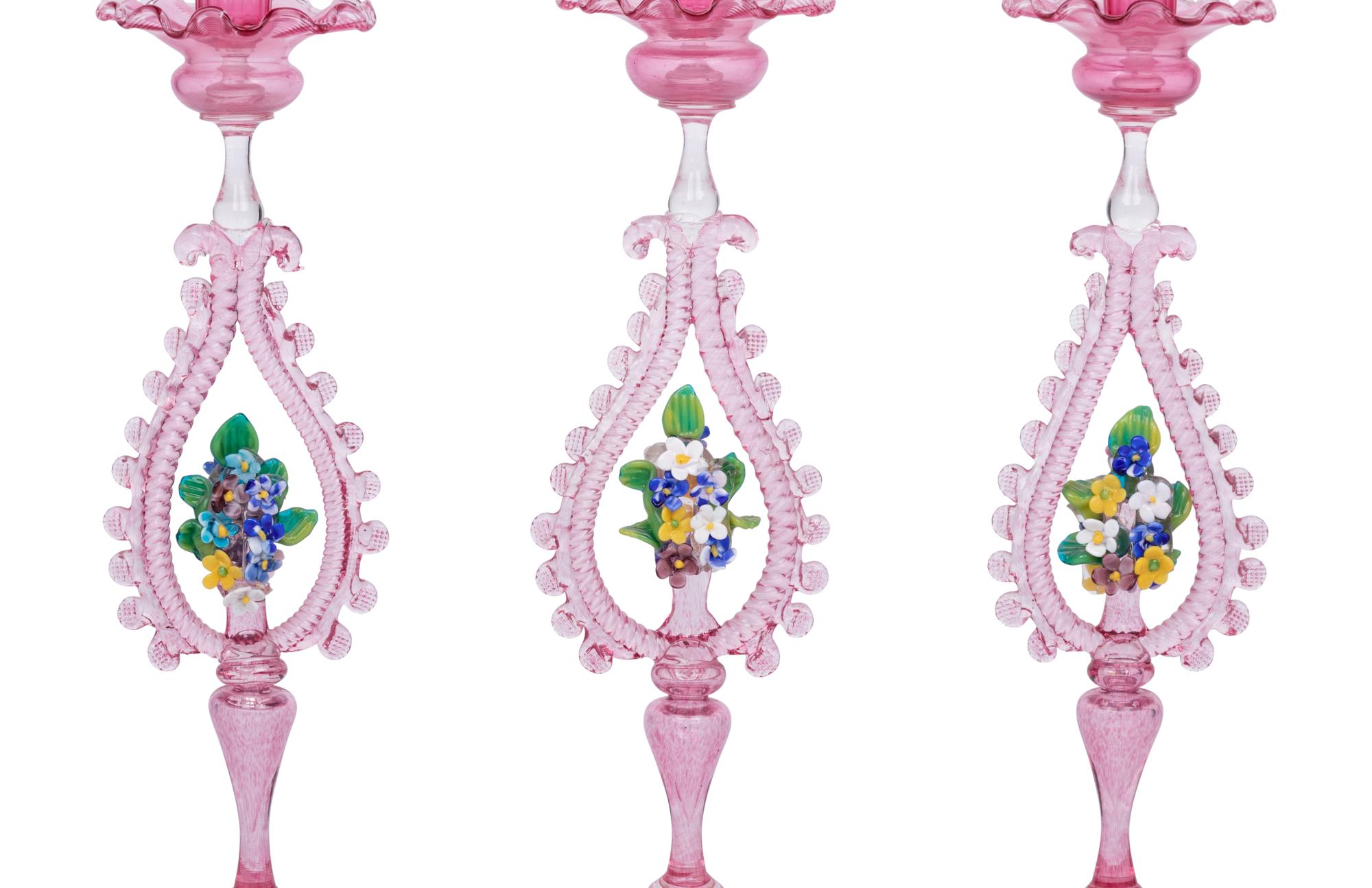 A Venetian Glass Table Garniture