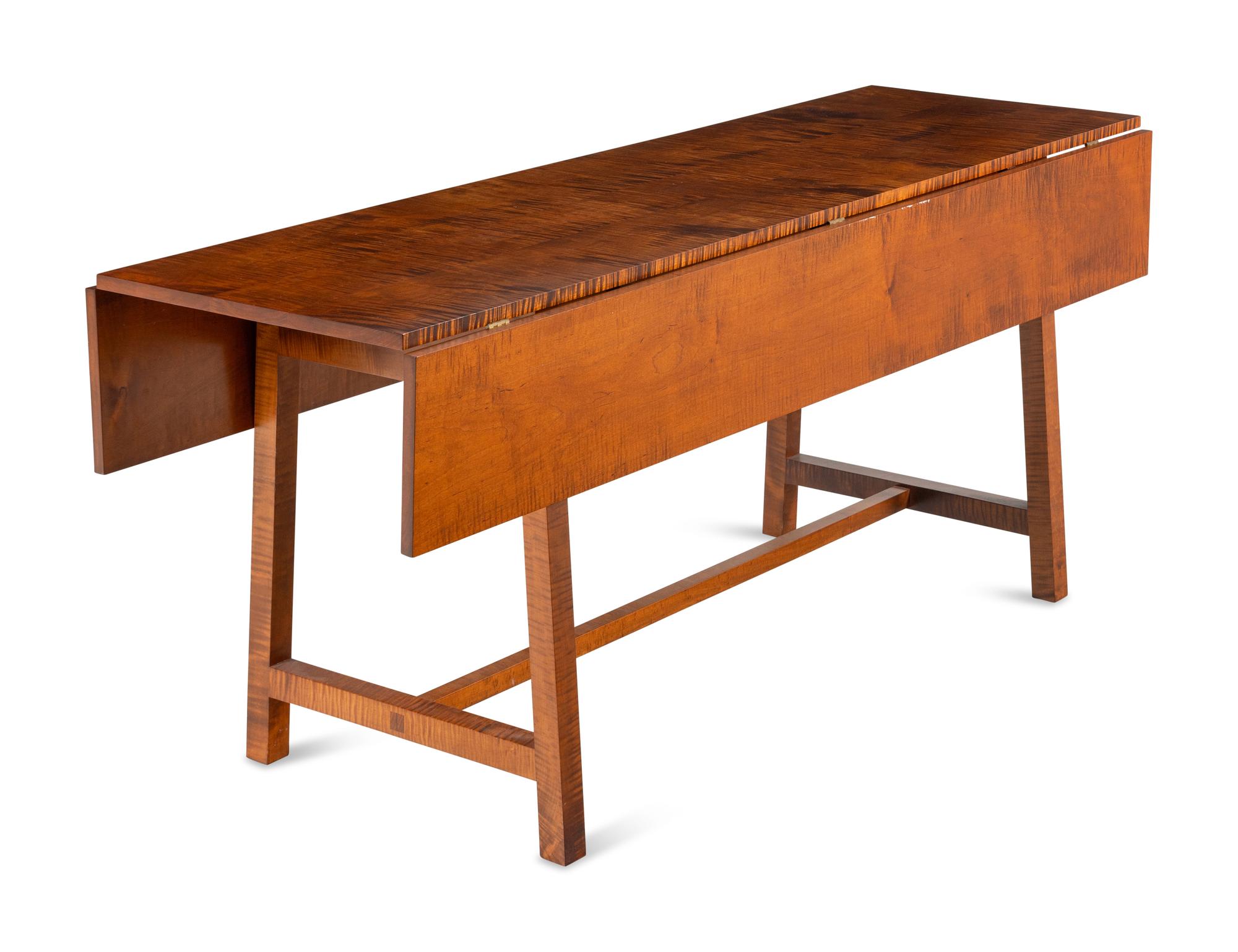 A Contemporary Satinwood Drop-Leaf Sofa Table
