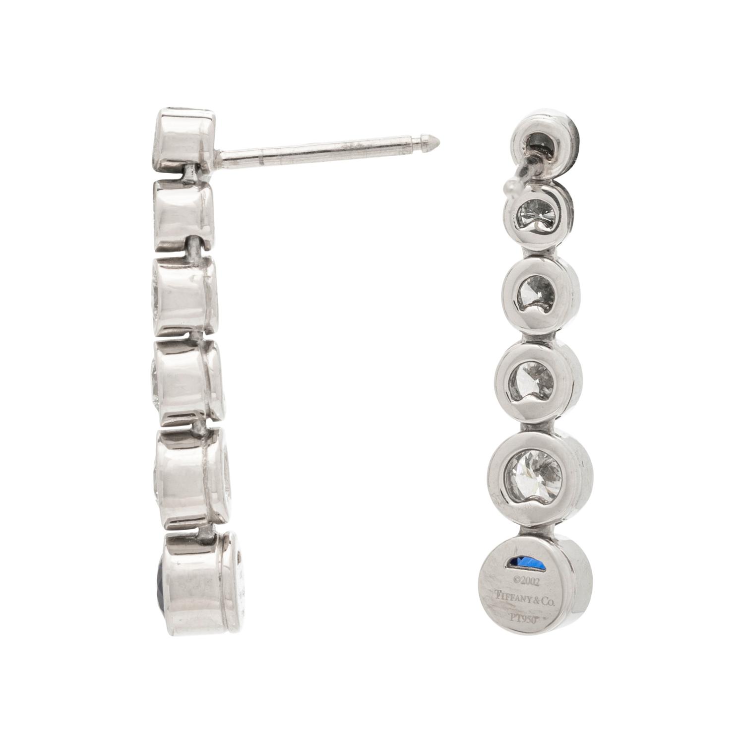 TIFFANY & CO., DIAMOND AND SAPPHIRE 'JAZZ' EARRINGS