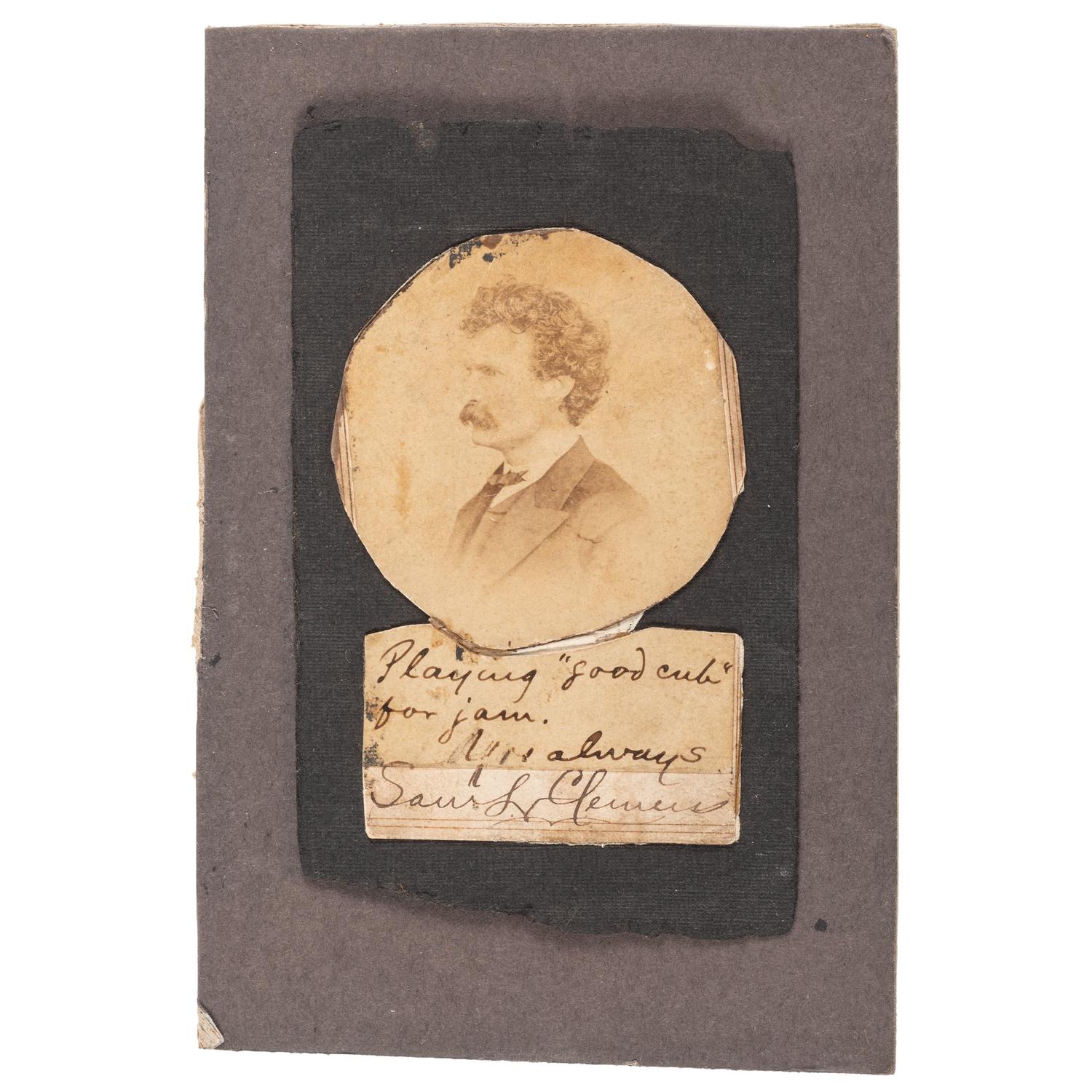 Samuel L. Clemens CDV with Signed Inscription