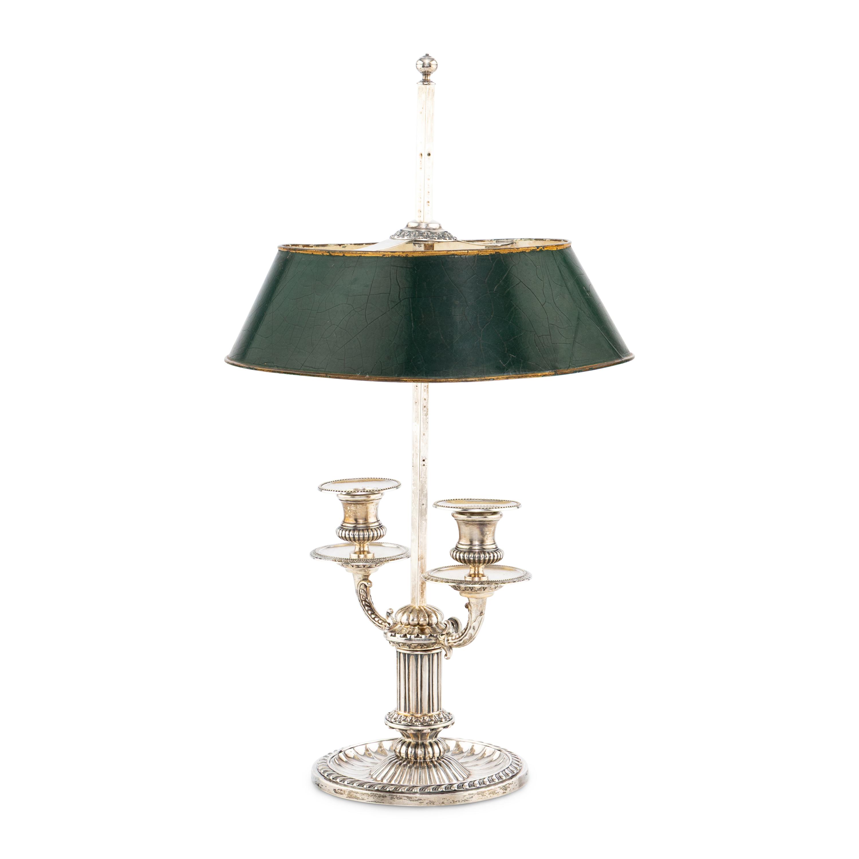 A Swedish Silver Bouillotte Candelabrum