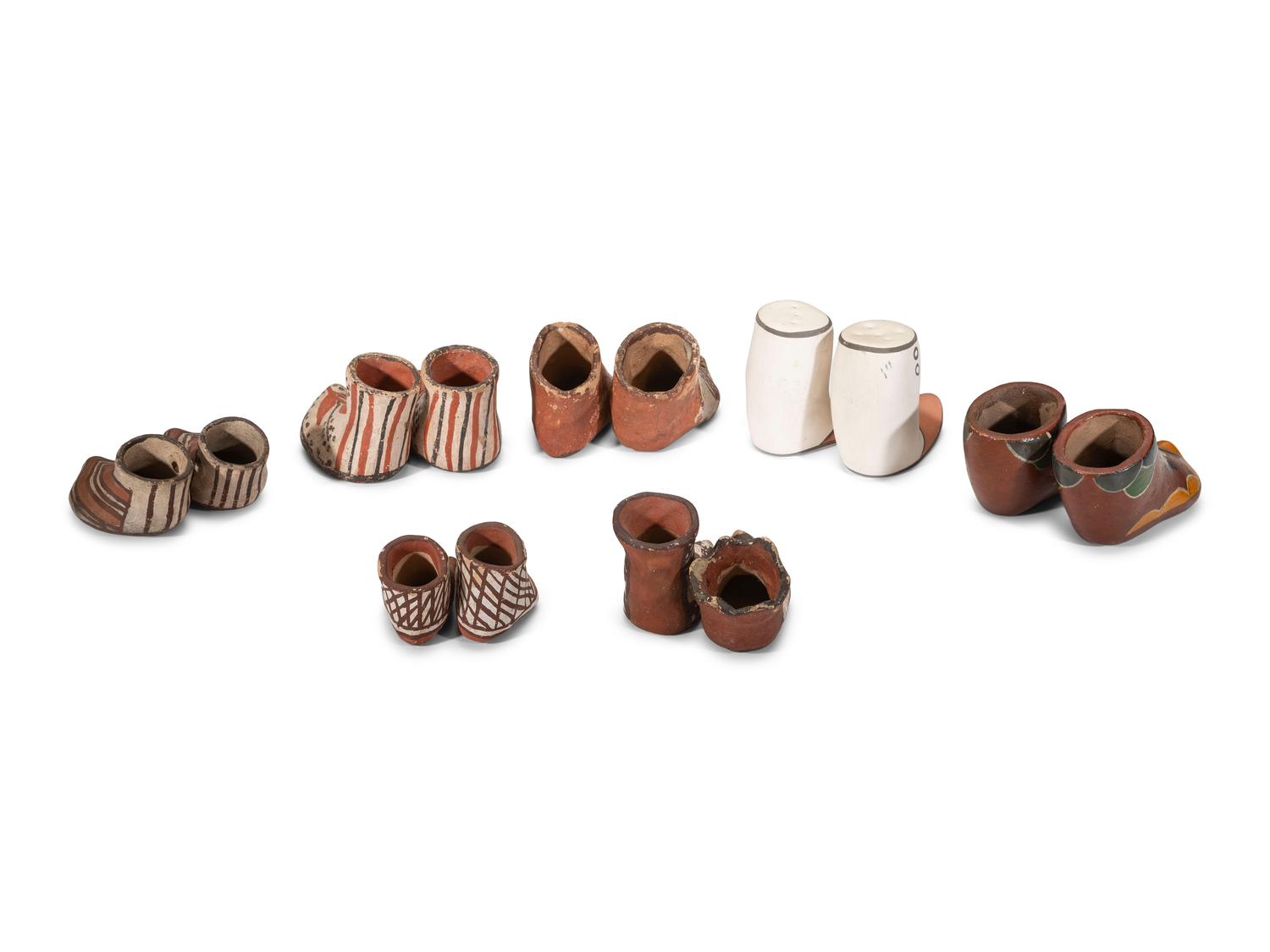 Isleta and Tesuque Pottery Moccasins