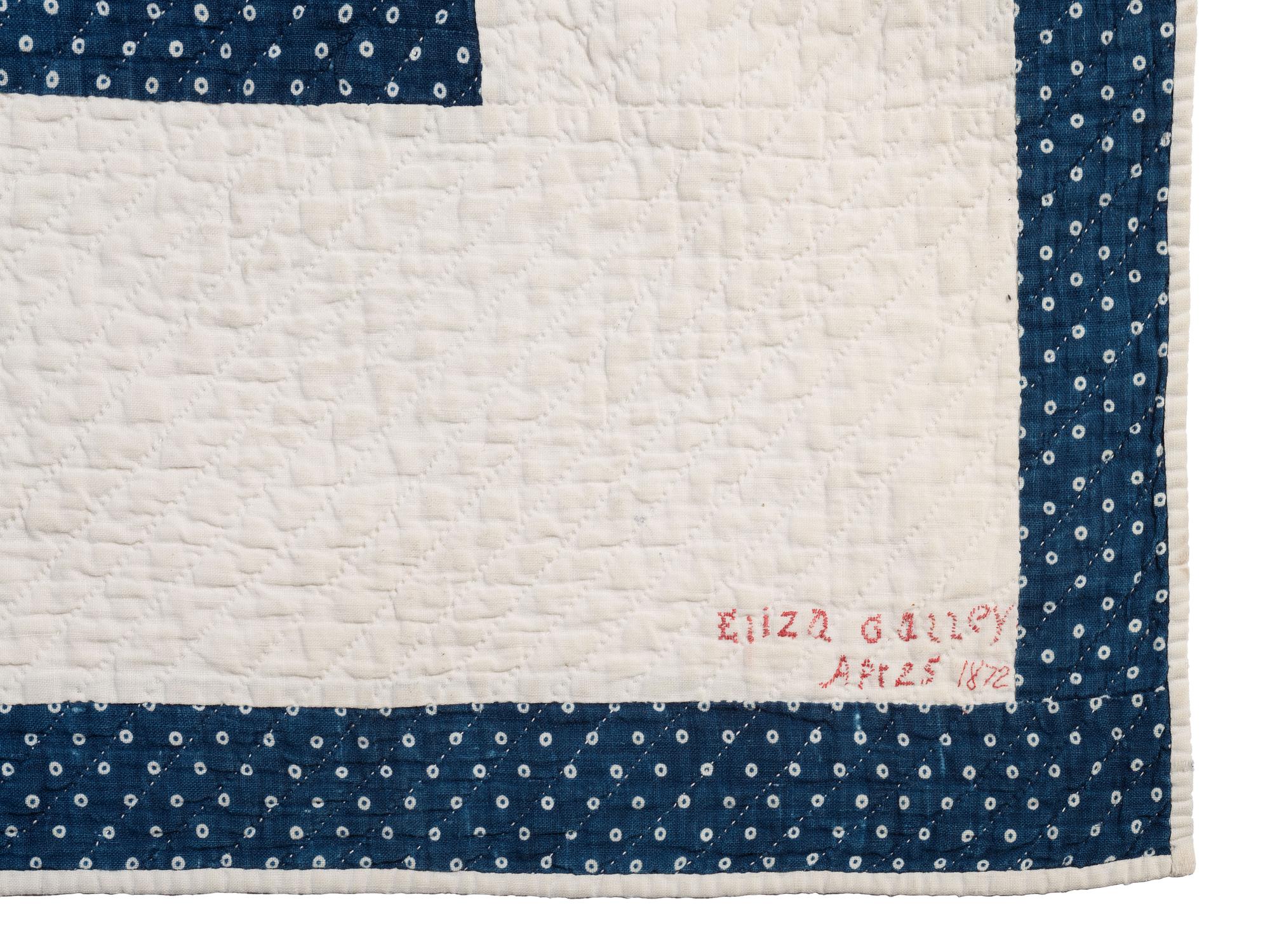 Two Blue and White Pieced Quilts
