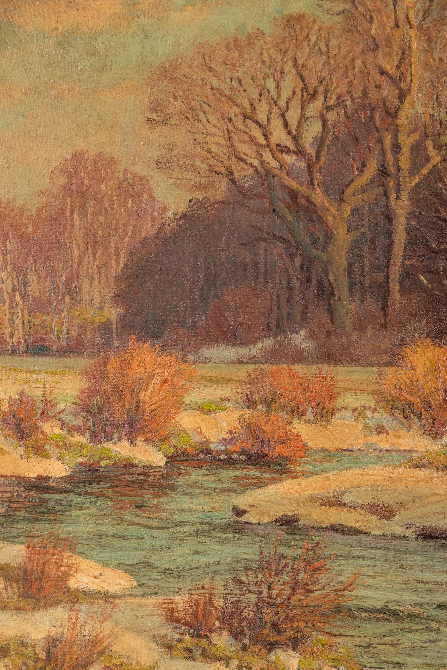 Stream in Winter Landscape