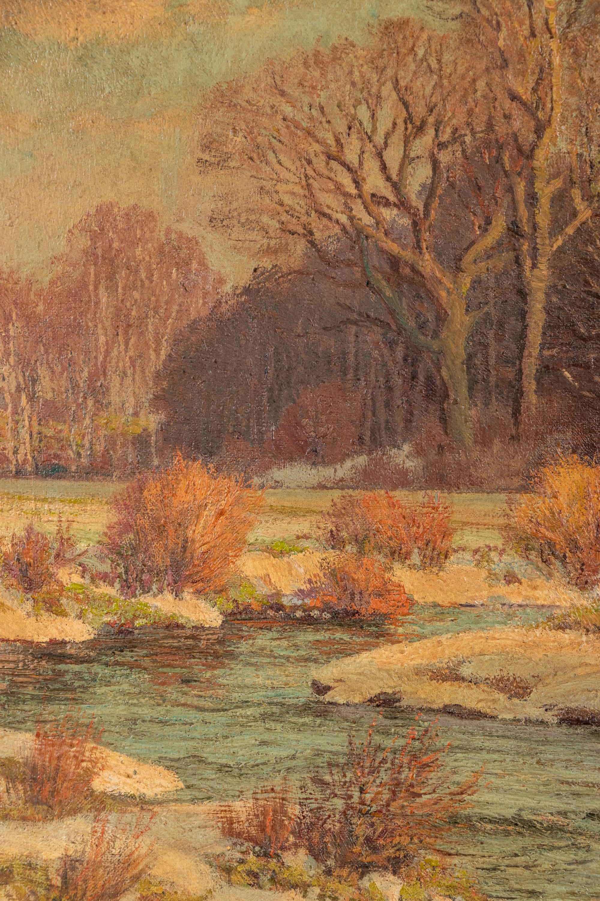 Stream in Winter Landscape