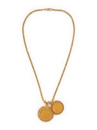 YELLOW GOLD AND COIN PENDANT/NECKLACE