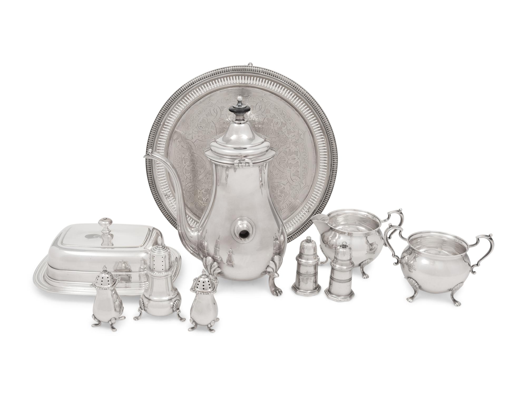 APPROVED FOR DONATION A Group of Silver and Silver-Plate Table Articles