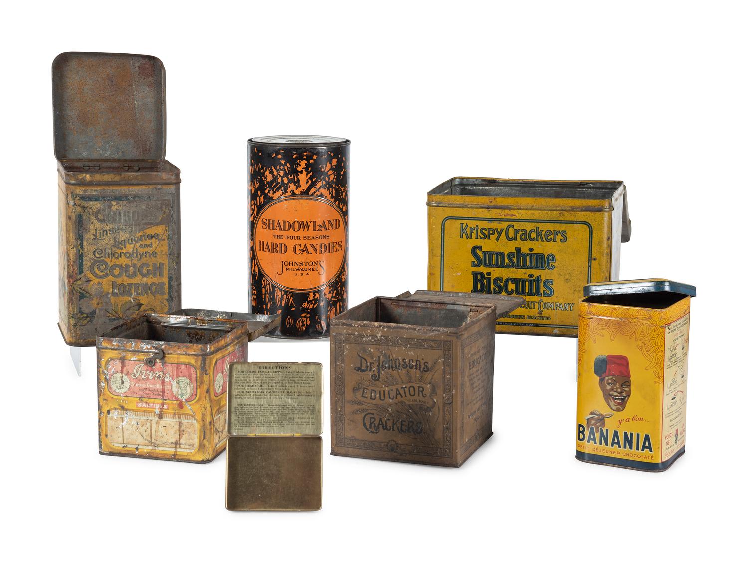 Seven Advertising Biscuit and Candy Tins