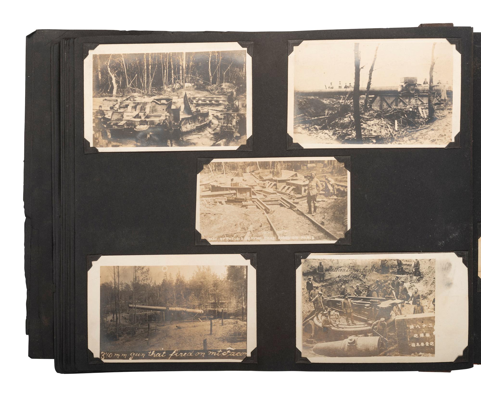 [WORLD WARS]. Archive featuring WWI photo album with scarce photographs from the Russian front.
