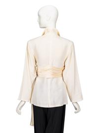 Gianni Versace, Ecru Linen Draped Blazer with Satin Tie