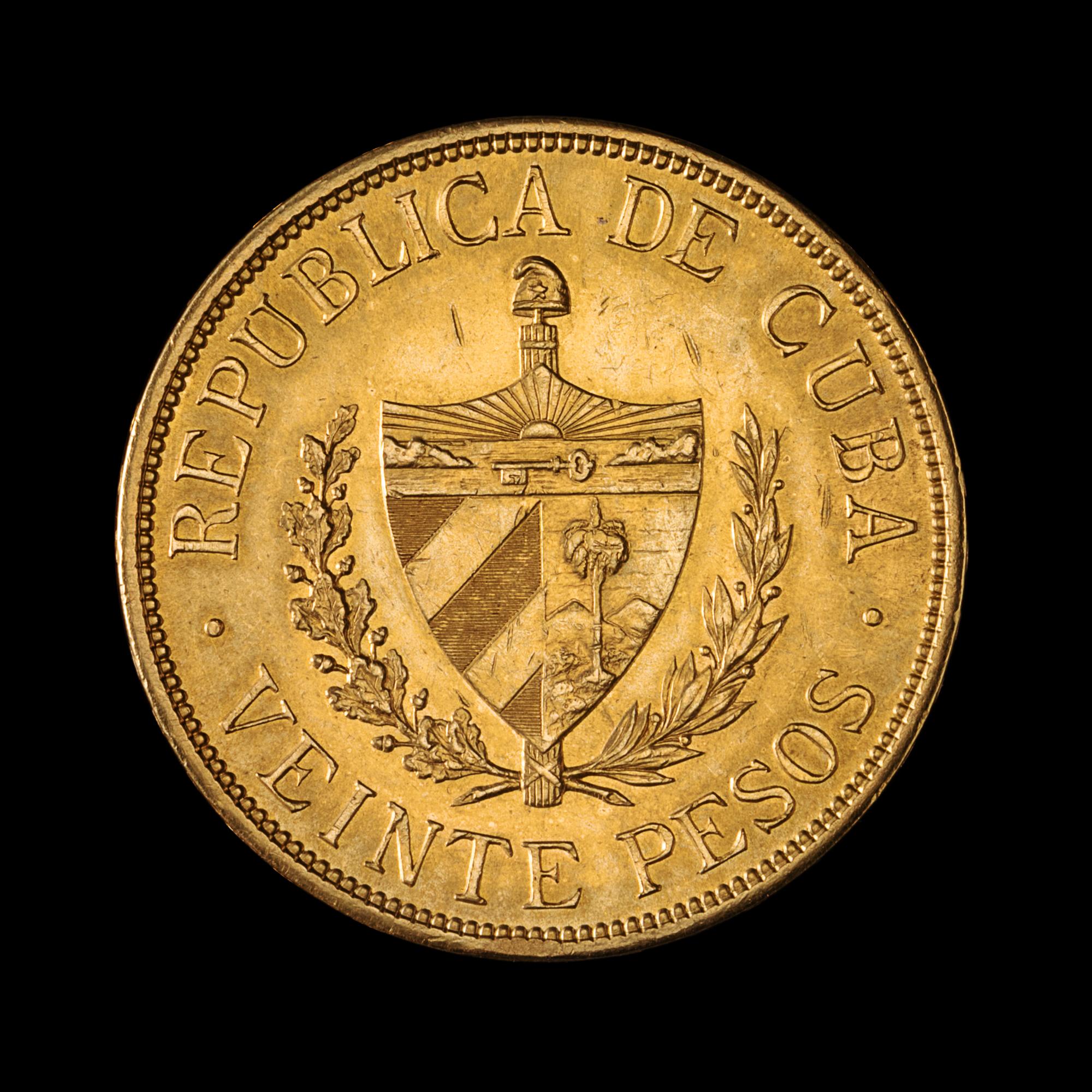 A Cuba Republic 1915 20 Peso Gold Coin