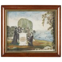 Schoolgirl mourning picture "Sacred to the memory of Howard S. Ross born March 20th 1797 died Dec 1st 1812 aged 15 years"