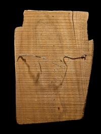 An Egyptian Painted Wood Sarcophagus Fragment with Isis