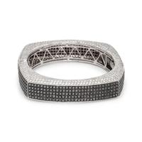 BLACK AND WHITE DIAMOND BANGLE BRACELET