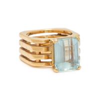 YELLOW GOLD AND AQUAMARINE RING