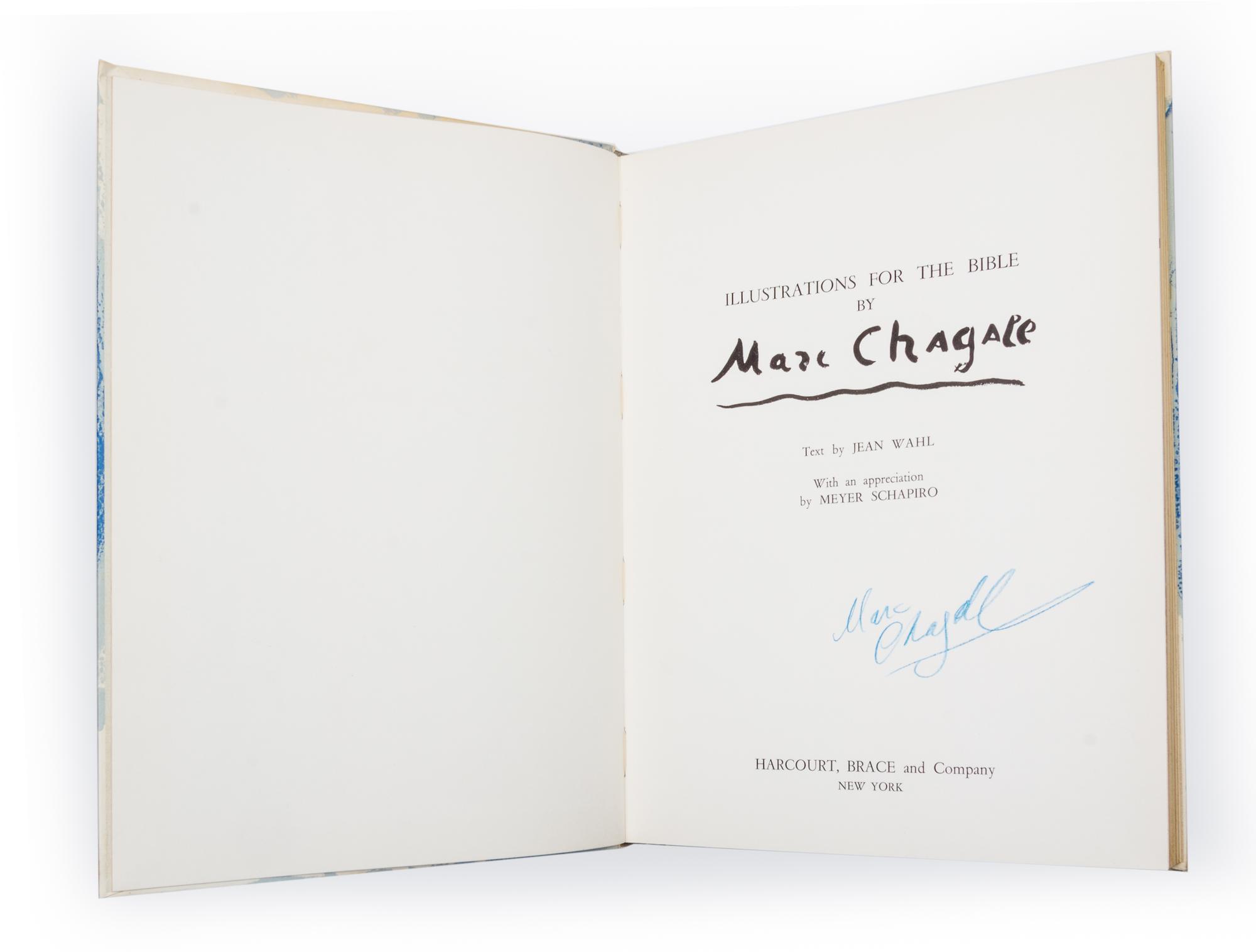 CHAGALL, MARC. Illustrations for the Bible. New York, 1956.