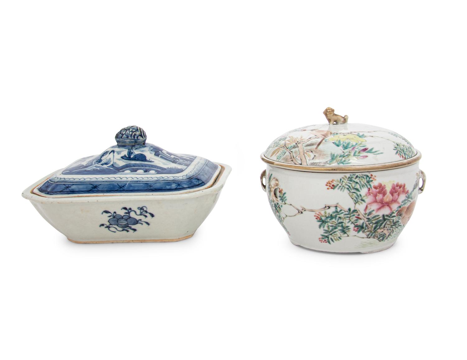 Two Chinese Covered Vessels