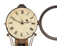 A Federal Eglomise Inset, Parcel Gilt George Washington and Mount Vernon Decorated Banjo Clock