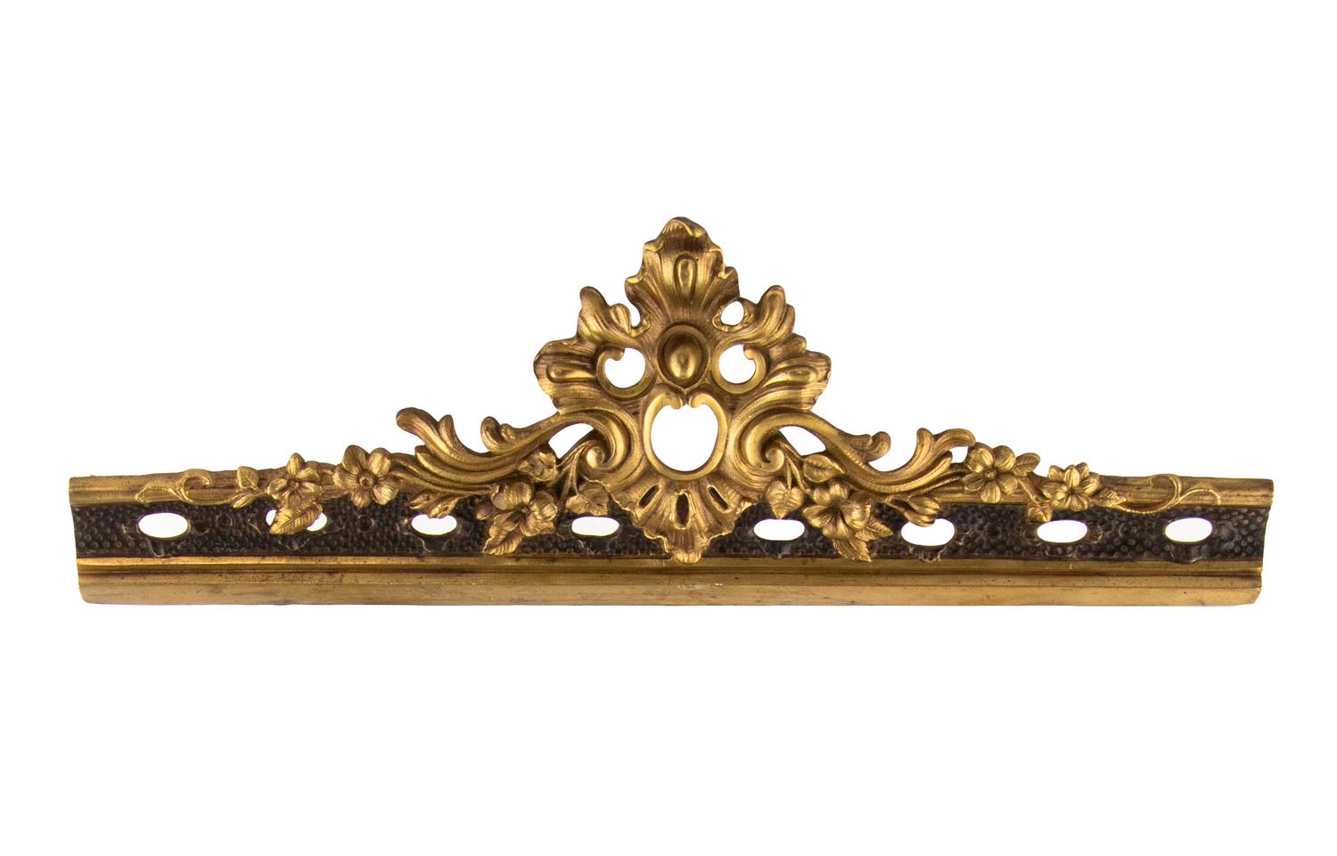 Three Rococo Style Gilt and Patinated Bronze Fireplace Articles