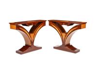 A Pair of Art Deco Style Various Woods Console Tables