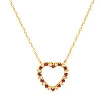 An 18 Karat Yellow Gold, Ruby and Diamond Heart Motif Necklace, Tiffany & Co., 2.50 dwts.