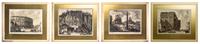 Four Italian Architectural Engravings, after Giovanni Battista Piranesi (1720-1788), Height of plate 16 x width 21 3/4 inches.
