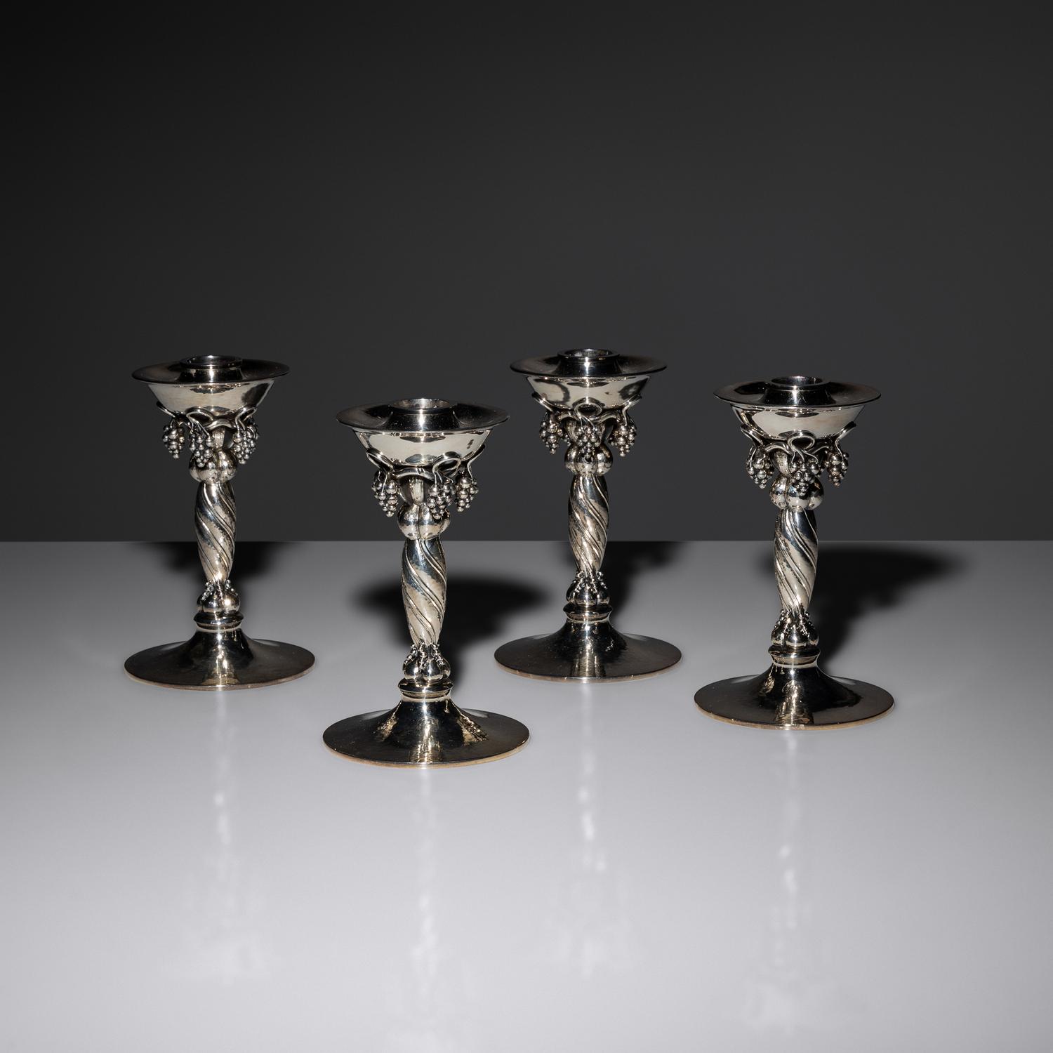 A Set of Four Georg Jensen Silver C andlesticks