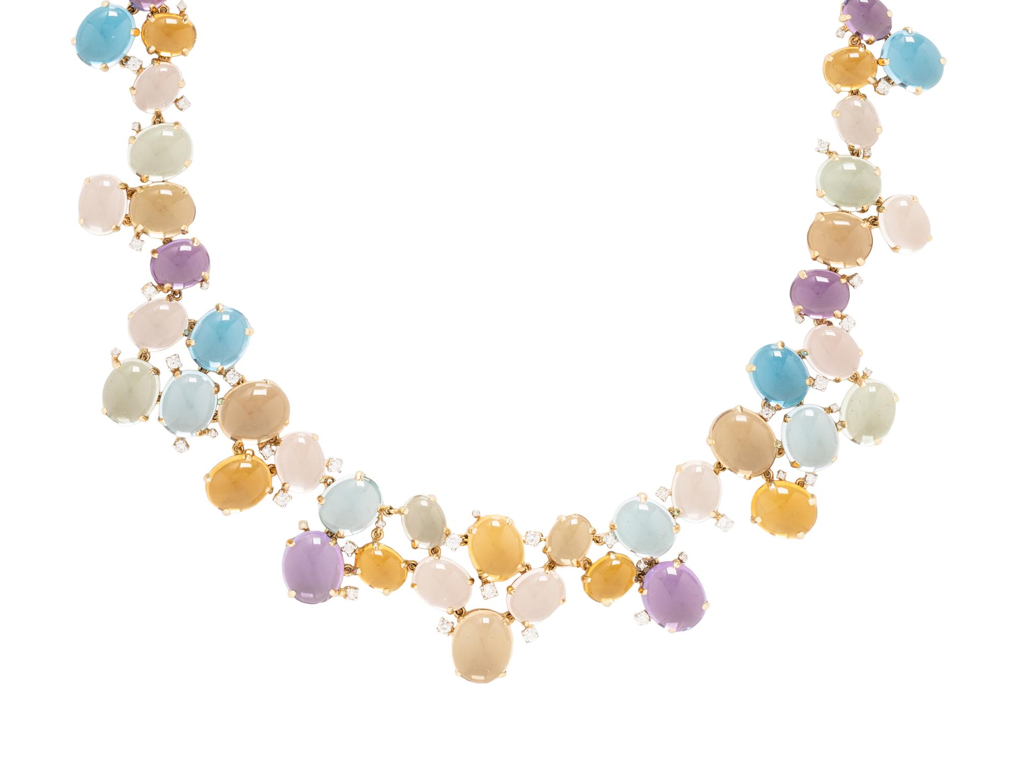 MULTIGEM AND DIAMOND NECKLACE