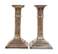 A Pair of American Silver Candlesticks