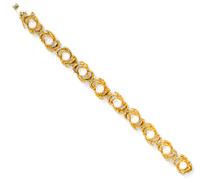 A 14 Karat Yellow Gold and Cultured Pearl Bracelet, Cecil, 20.60 dwts.