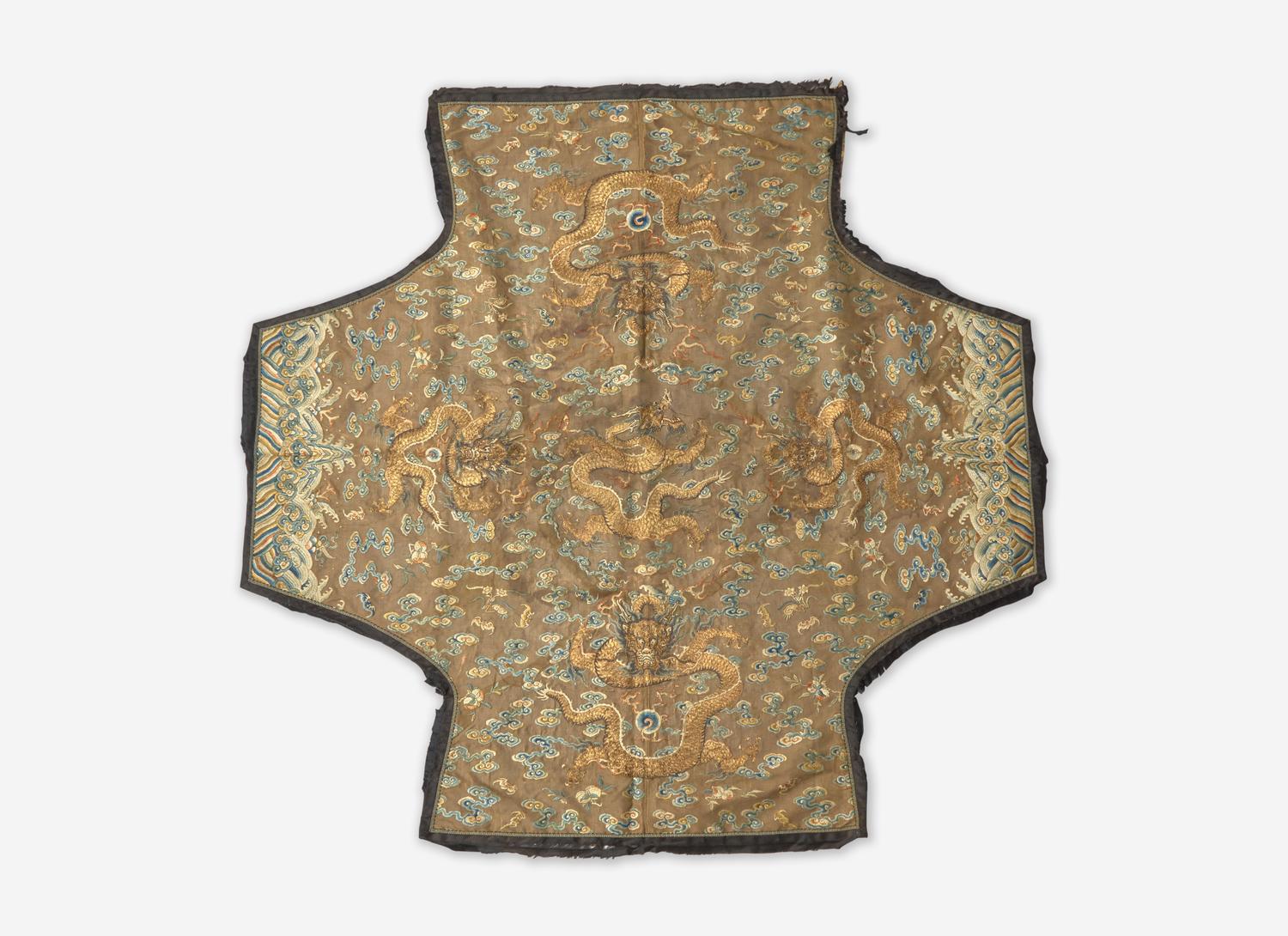 A Chinese “Dragon” Robe Fragment and An Indian or Kashmiri Embroidered Shawl