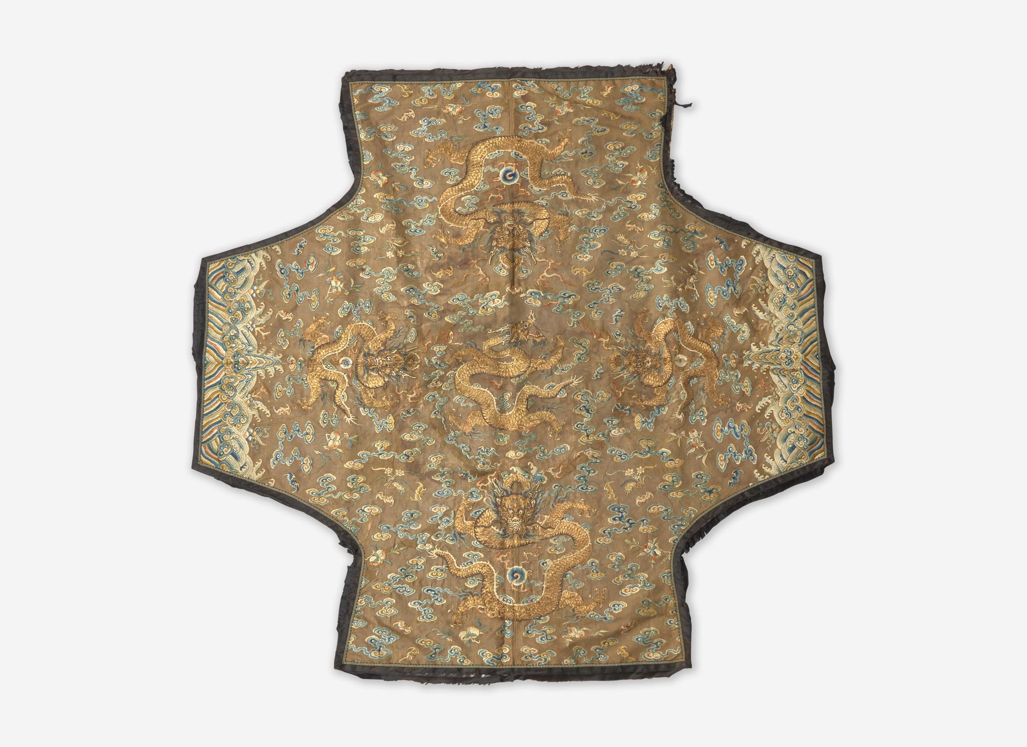 A Chinese “Dragon” Robe Fragment and An Indian or Kashmiri Embroidered Shawl