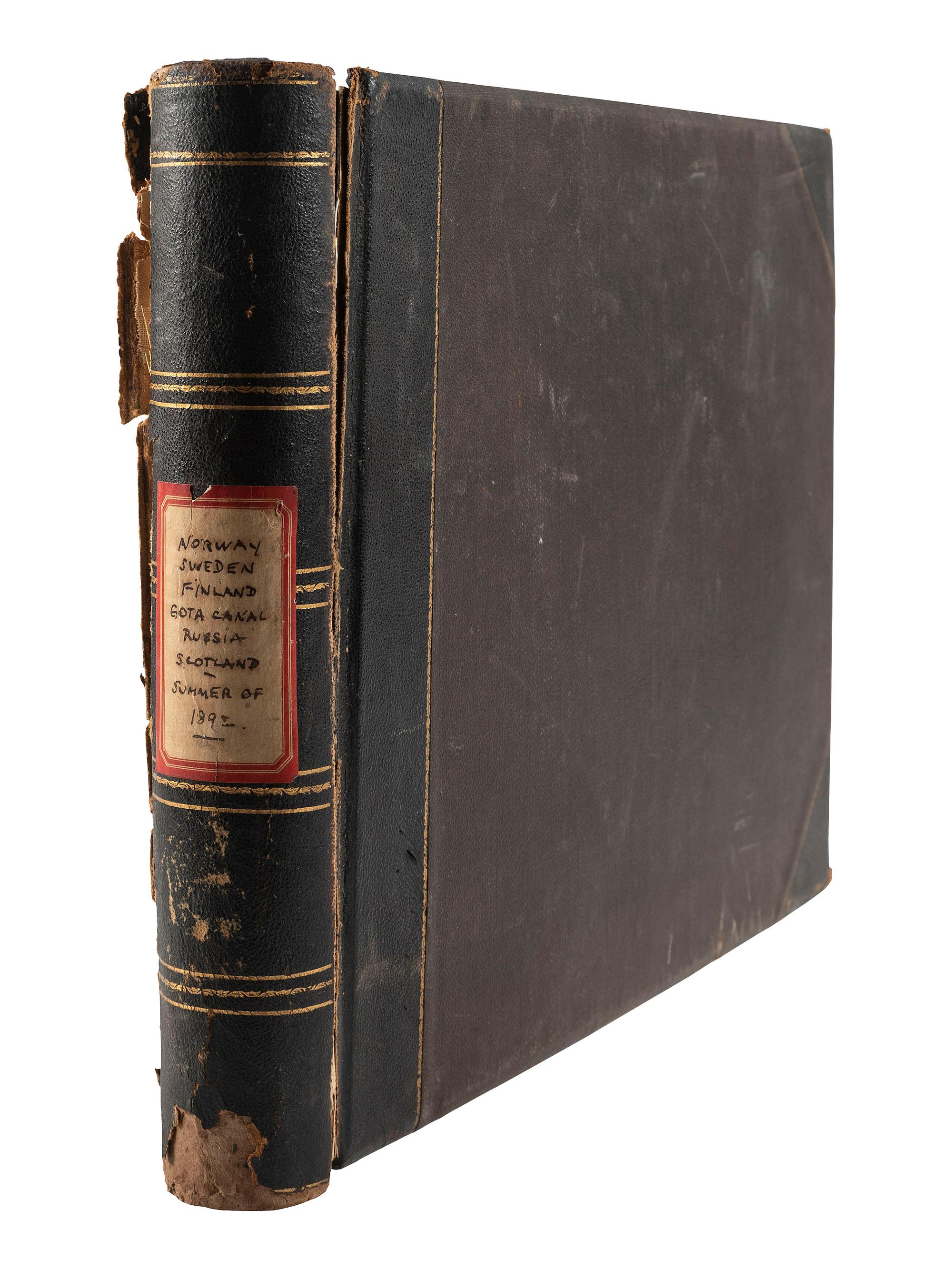[EARLY PHOTOGRAPHY]. 3 albums documenting international travel. Ca 1892-1898.