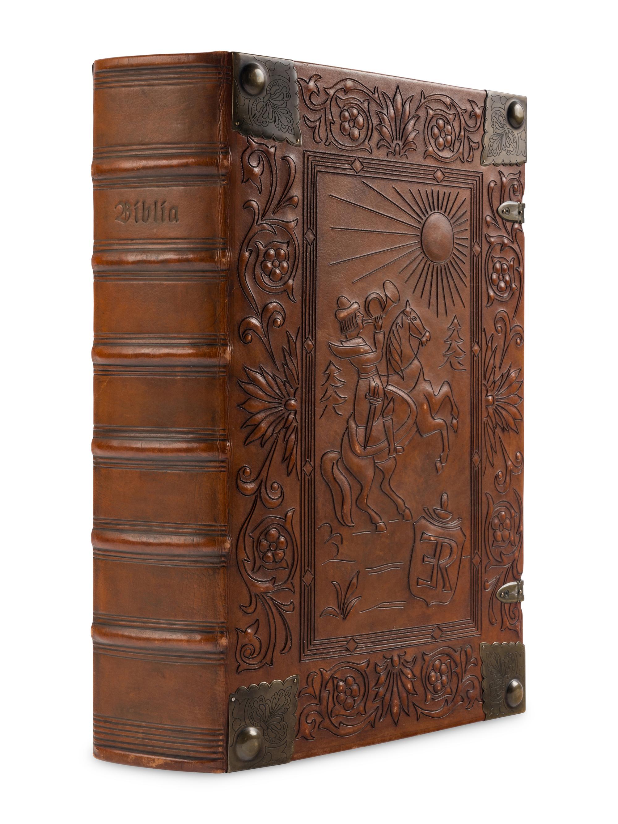 [BINDING - ERNST RÜCKERT]. LUTHER, Martin (1483-1586). Biblia, Das Ist: Die Gantze Heilige Schrift, Altes und Neues Testaments... Lüneburg: Sternischen Buchdruderen, 1750.