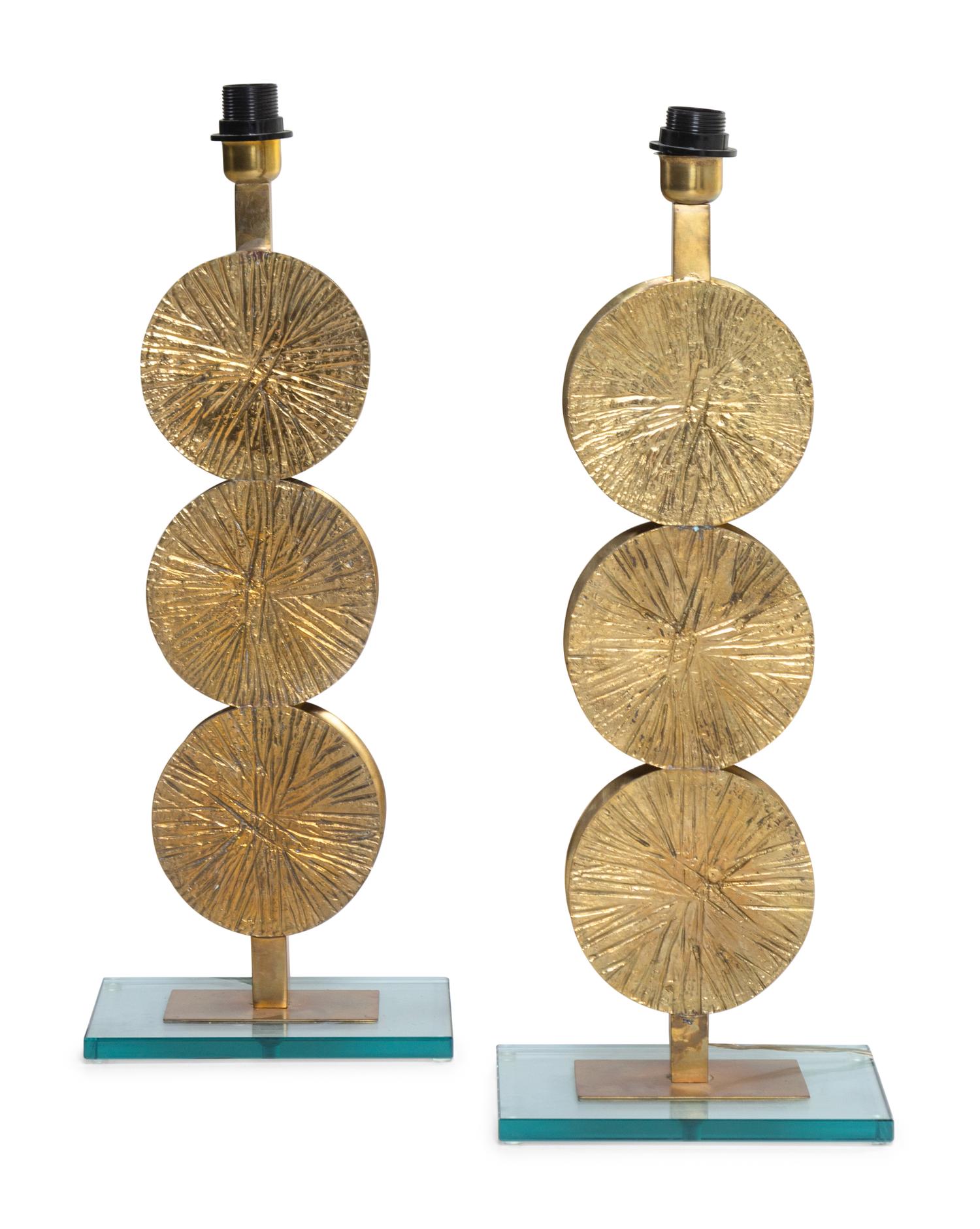 Pair of Disk Table Lamps