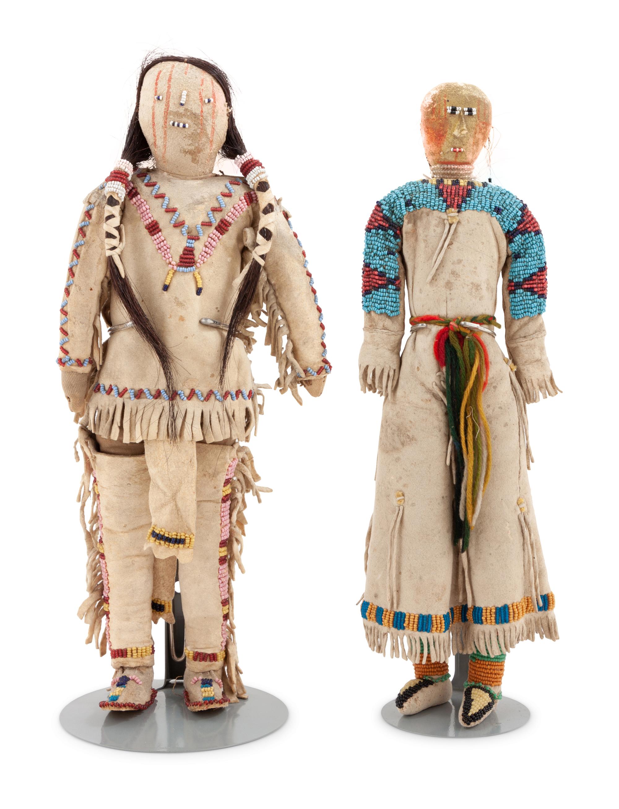 Sioux Beaded Hide Dolls